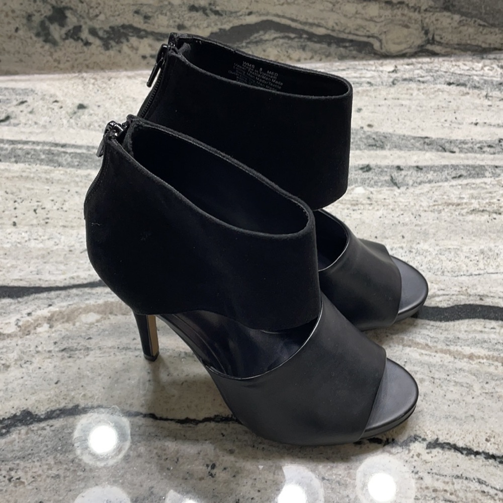 Leather Suede Ankle Booties - Picture 2 of 10